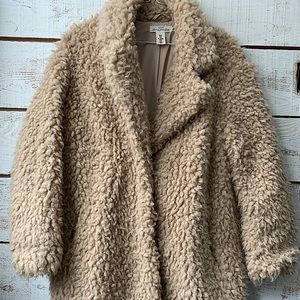 Beige Teddy coat - H&M